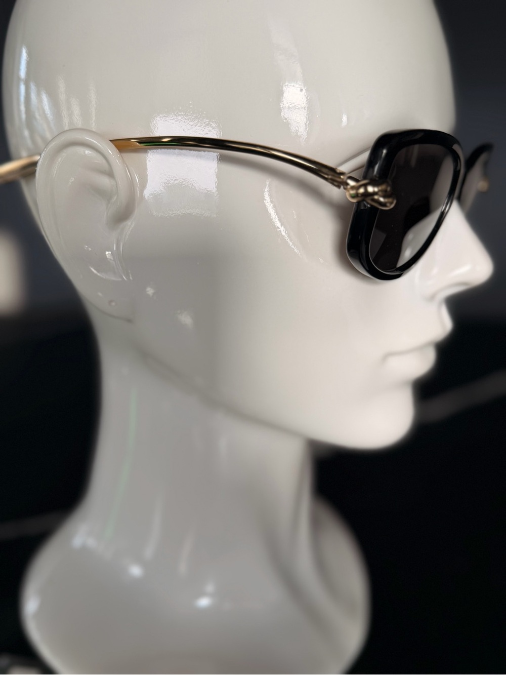 Black Women's Sunglasses with Gold Accent - Designer Style - Picture 5 of 11